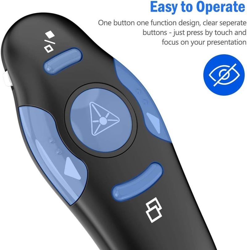DinoFire Presentation Remote Clicker, Wireless Presenter for PowerPoint Presentation Remote, RF 2.4GHz USB for Mac, Keynote, Computer, Laptop - Image 4